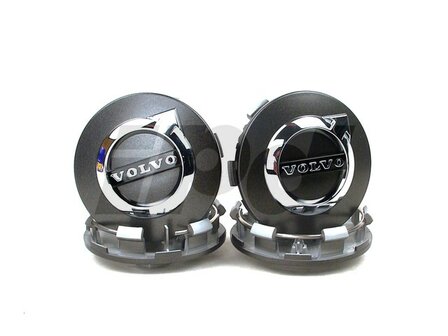 Volvo Center Cap Set Dark Grey