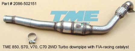TME 3&quot; Downpipe Volvo 850 / S70 / V70 / C70 Turbo 1996-98