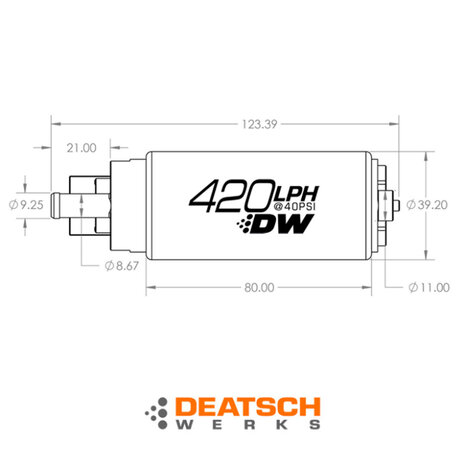 Deatschwerks DW420 E85 420 ltr/uur Benzinepomp