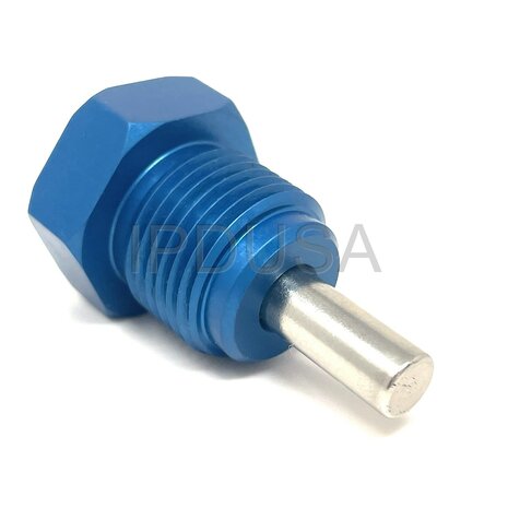 Magnetic Engine Oil Pan Drain Plug Billet Aluminum Blue