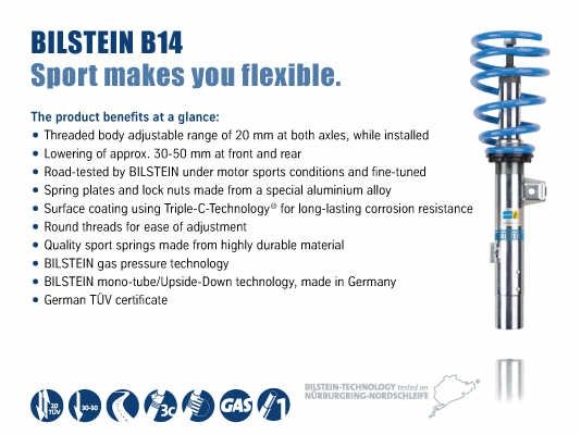 Bilstein B14 Coilover Kit Volvo S40 / V50  2004-